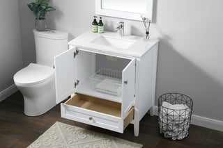 30 Inch SIngle Bathroom Vanity In White