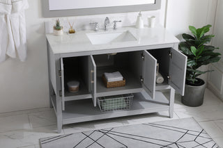 48 inch Single Bathroom Vanity in Grey with Backsplash