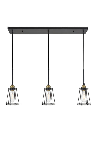 Auspice 3 light brass and black Pendant