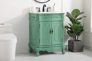 27 inch Single bathroom vanity in vintage mint