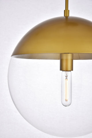 Eclipse 1 Light Brass Pendant With Clear Glass