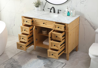 48 inch Single bathroom vanity in natural wood