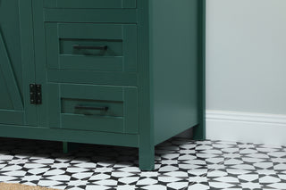 42 inch Single bathroom vanity in green with backsplash
