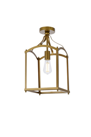 Janet 1 light flush mount in brass