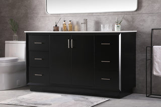 60 Inch SIngle Bathroom Vanity In Black