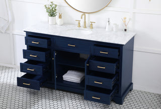 60 inch Single bathroom vanity in blue