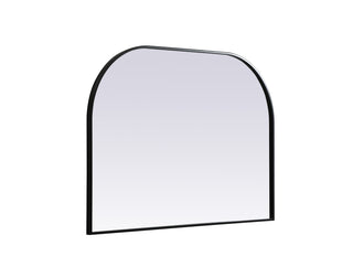 Metal Frame Arch Mirror 42x30 Inch in Black