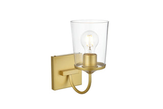 Avani 1 light Brass and Clear Bath Sconce