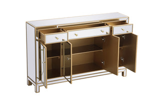 56 inch mirrored credenza in gold