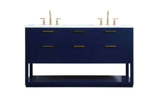 60 inch Single bathroom vanity in blue