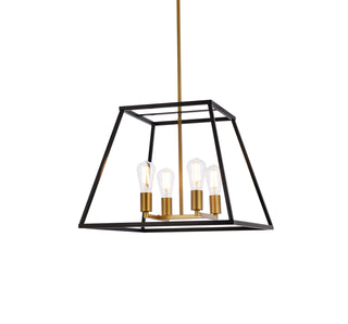 Declan 20 inch pendant in black and brass