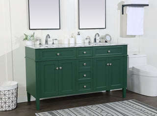 60 inch double bathroom vanity in green