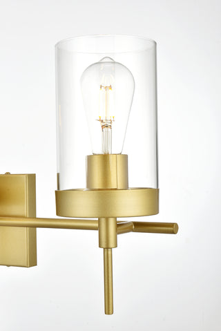 Benny 3 light Brass and Clear Bath Sconce