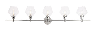 Gene 5 light Chrome and Clear  glass Wall sconce