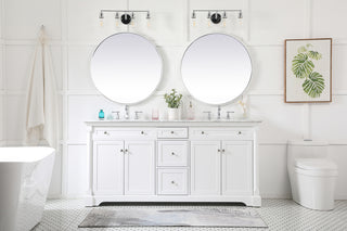 72 inch double bathroom vanity in White