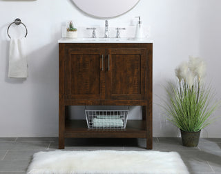 30 inch Single Bathroom Vanity in Espresso with Backsplash