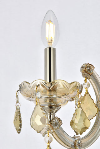 Maria Theresa 1 light Golden Teak Wall Sconce Golden Teak (Smoky) Royal Cut Crystal