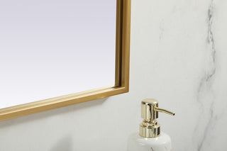 Metal Frame Arch Mirror 40x38 Inch in Brass