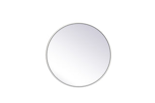 Metal frame round mirror 21 inch in White