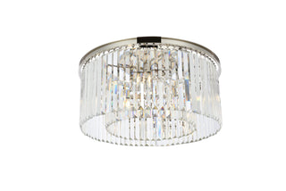 Sydney 8 light polished nickel Flush Mount Clear Royal Cut Crystal