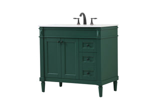 36 inch Single bathroom vanity in green