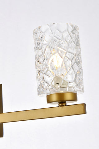 Cassie 3 lights bath sconce in brass with clear shade