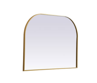 Metal Frame Arch Mirror 40x30 Inch in Brass