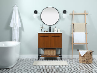 30 inch Single bathroom vanity in teak