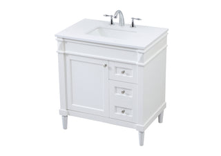 32 inch Single bathroom vanity in white