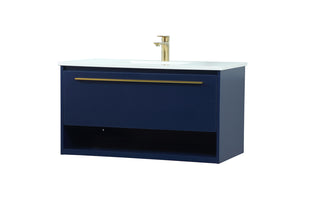 36 inch Single bathroom vanity in blue