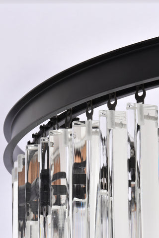 Sydney 30 inch spiral crystal chandelier in matte black