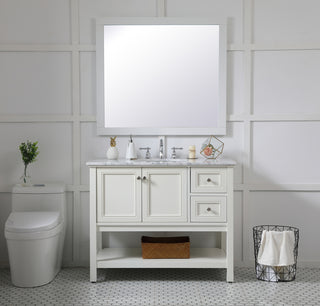 Aqua rectangle vanity mirror 42 inch in White