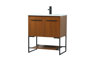 30 inch Single bathroom vanity in teak