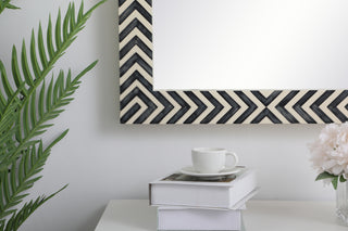 Rectangular mirror 36x20 inch in chevron