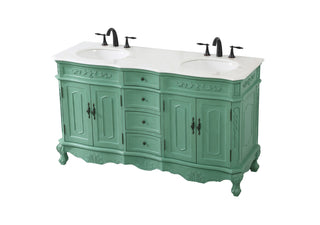 60 inch double bathroom vanity in vintage mint