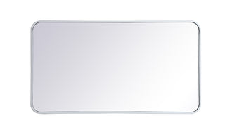 Soft corner metal rectangular mirror 22x40 inch in White