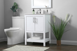 24 Inch SIngle Bathroom Vanity In White