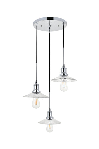 Waltz 3 light chrome Pendant