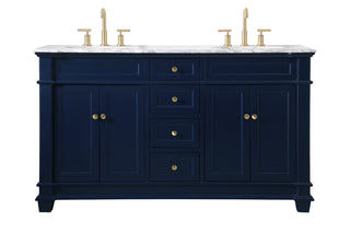 60 inch Double Bathroom Vanity set in Blue