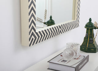 Rectangular mirror 36x22 inch in chevron