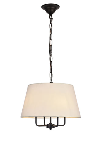 Maple Collection Pendant D17 H13.75 Lt:4 Black Finish