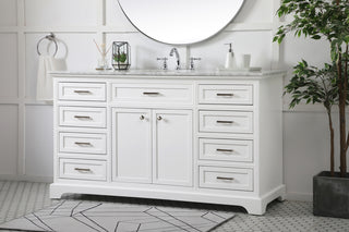 60 inch Single bathroom vanity in white