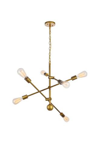 Axel 6 Lights Brass Pendant