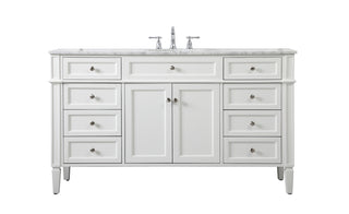 60 inch Single bathroom vanity in white