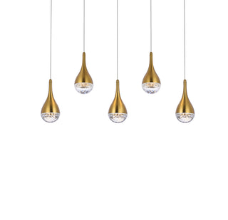 Amherst 34 inch LED pendant in satin gold