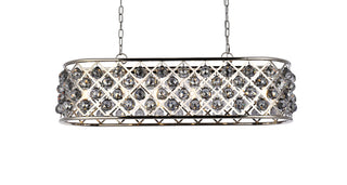 Madison 6 light polished Nickel Chandelier Silver Shade (Grey) Royal Cut Crystal