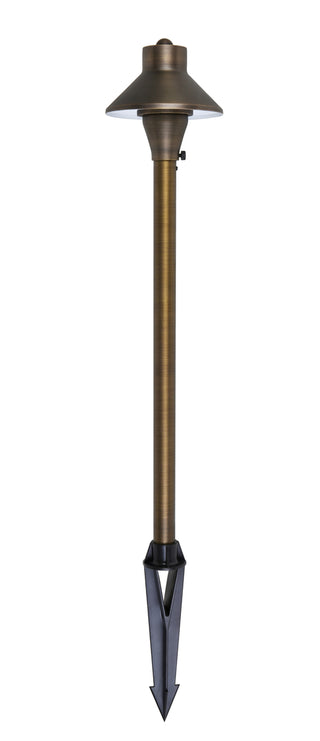 PATH LIGHT D5 H24 ANTIQUE BRASS INCLUDES STAKE G4 HALOGEN 20W(LIGHT SOURCE NOT INCLUDED)