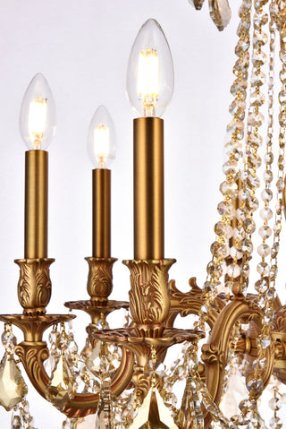 Rosalia 8 light French Gold Chandelier Golden Teak (Smoky) Royal Cut Crystal