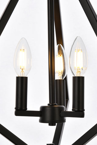 Irina 3 lights pendant in black