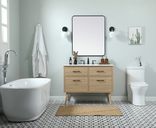 42 inch Single bathroom vanity in mango wood